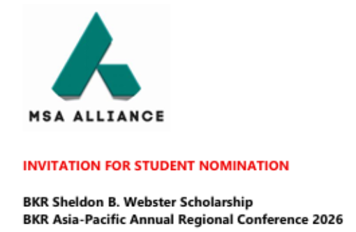 THÔNG BÁO HỌC BỔNG BKR SHELDON B. WEBSTER SCHOLARSHIP 2026 DÀNH CHO SINH VIÊN KHOA KẾ TOÁN