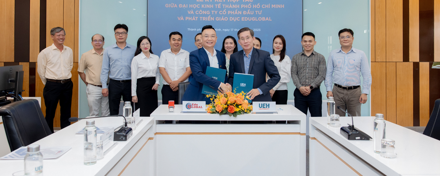 The MOU signing ceremony  between the University of Economics Ho Chi Minh City and Eduglobal Education Develop Invest.,JSC