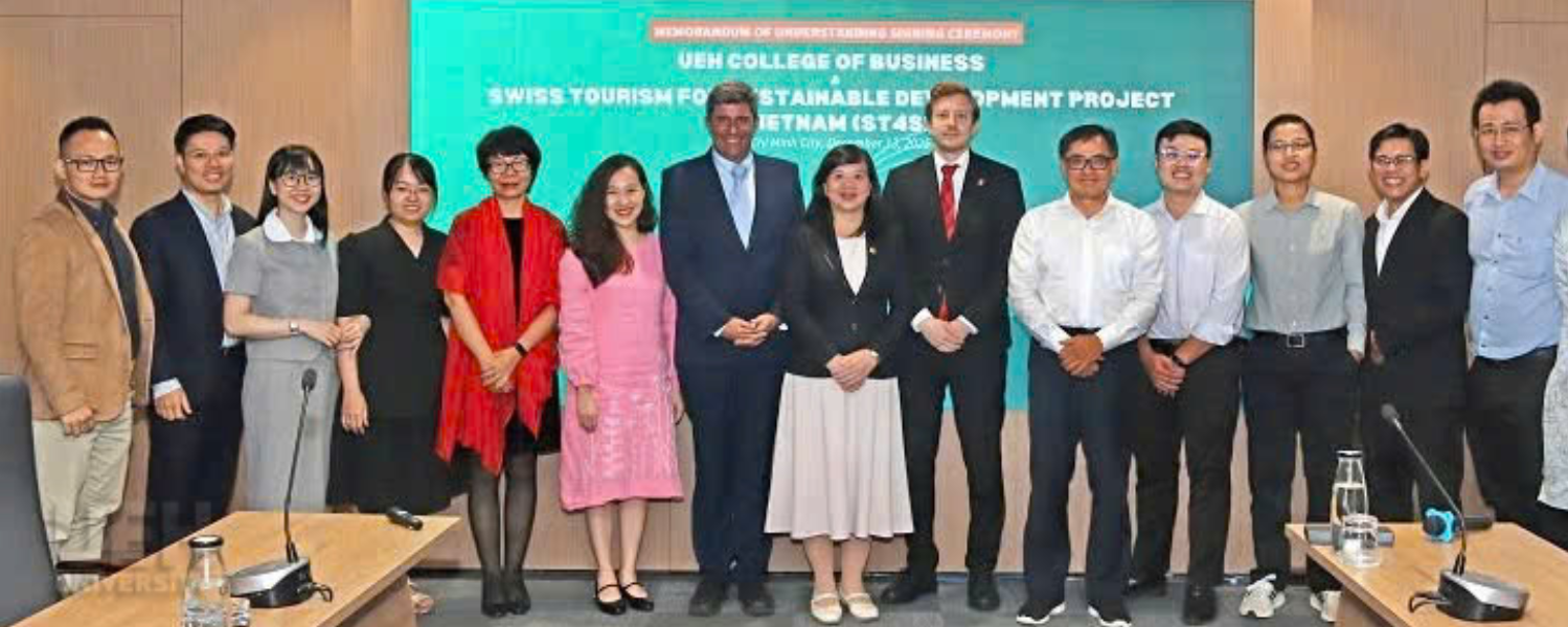 MOU Signing Ceremony between the College of Business UEH and Swiss Tourism for Sustainable Development Project in Vietnam
