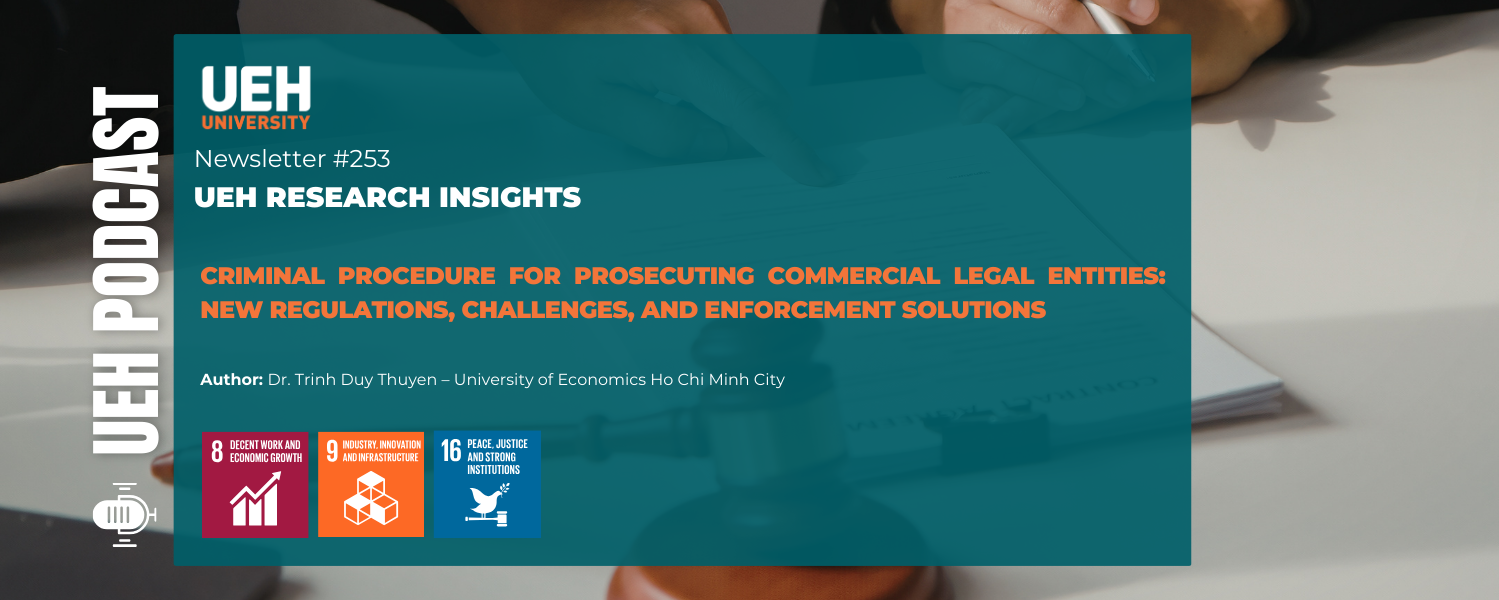 [Research Contribution] Criminal Procedure for Prosecuting Commercial Legal Entities: New Regulations, Challenges, and Enforcement Solutions