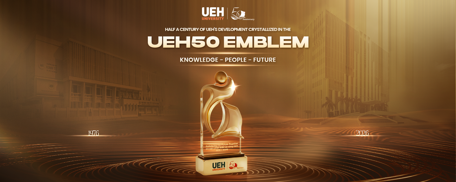[UEH 50 Years] Half a century of UEH's development crystallized in the UEH50 emblem: Knowledge - People - Future