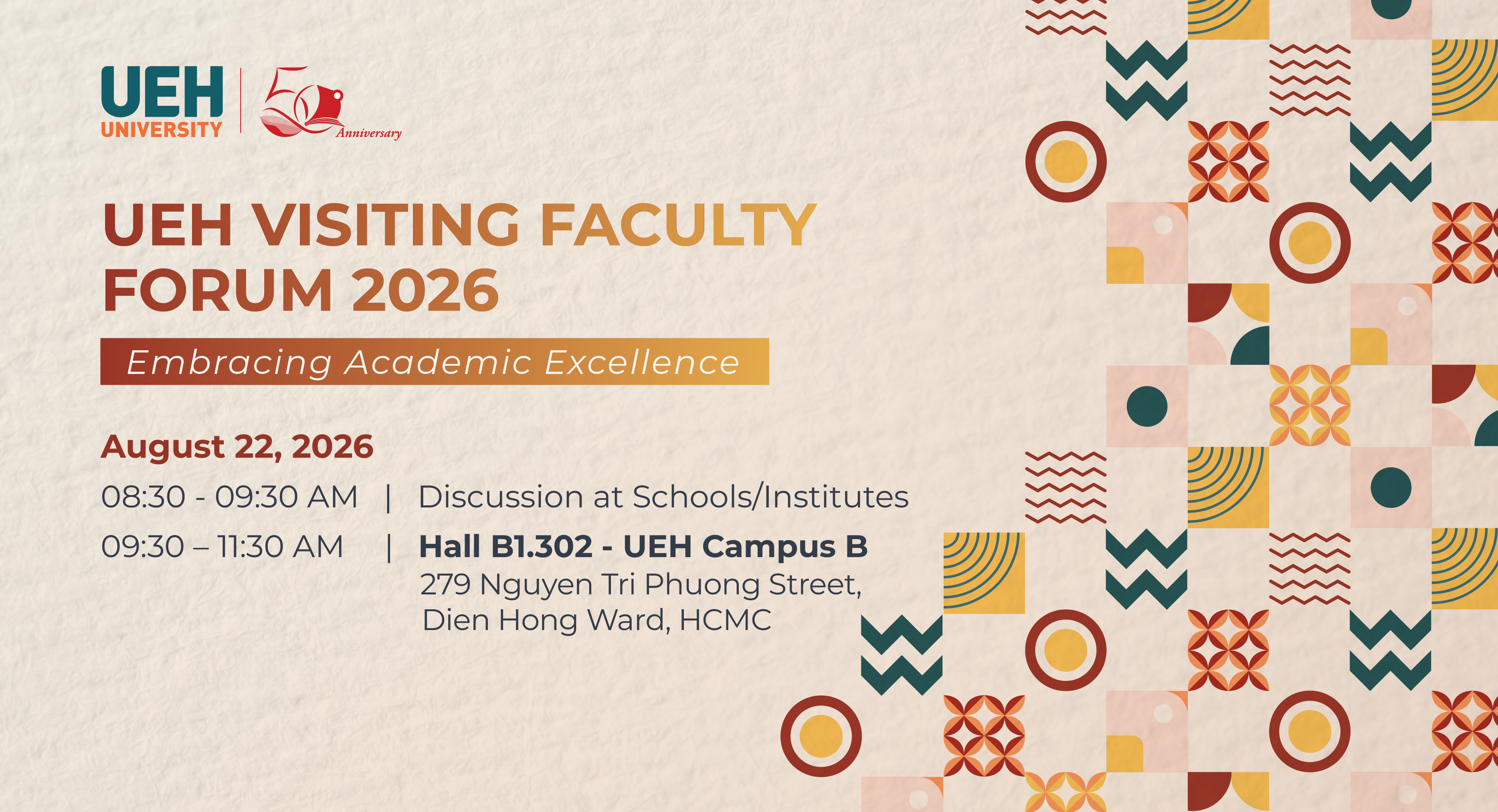 [UEH 50] UEH Visiting Lecturers Conference 2026: Connecting Knowledge, Co-Creating Values for the UEH Academic Ecosystem