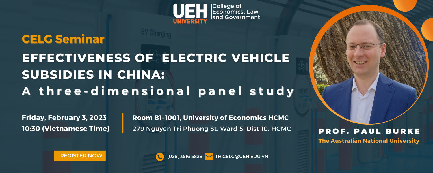 CELG Seminar: Effectiveness of electric vehicle subsidies in China: A three-dimensional panel study