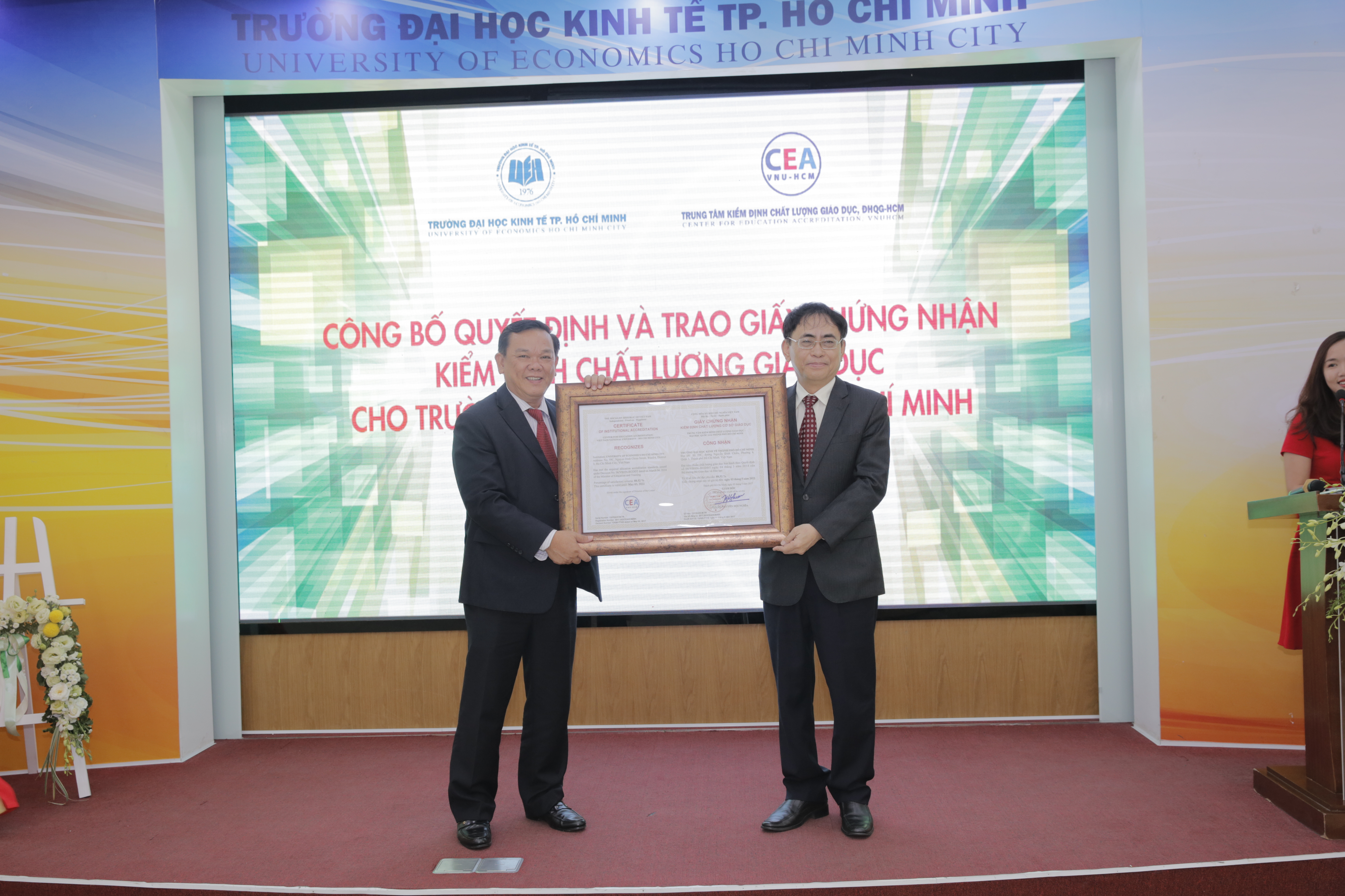 UEH held an event to announce the result of the quality accreditation of the University of Economics HCMC in the 2nd period of 2010-2016