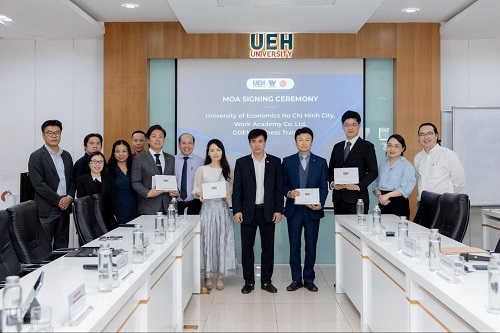 Memorandum of Agreement (MOA) Signing Ceremony between UEH and Partners: Work Academy Co., Ltd. & GOEN Business Training Institute
