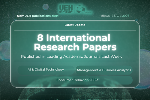 New UEH Publications Alert (Week 4 – August 2026): New International Publications from UEH – Shaping Knowledge at the Intersection of Technology, Economics, and Humanity