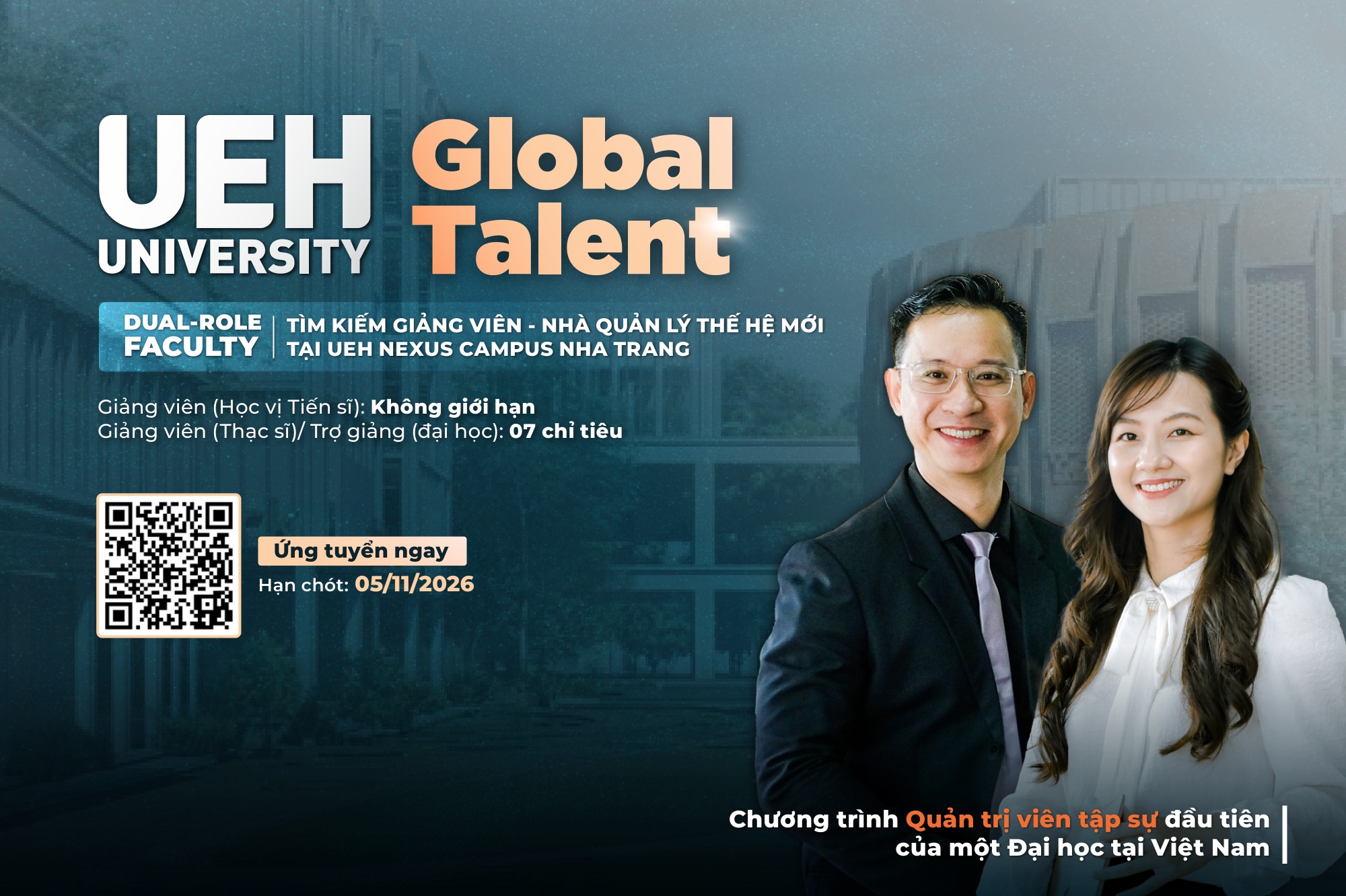 UEH Nexus Campus Nha Trang officially launches phase 3 recruitment: Searching for next-generation faculty & managers